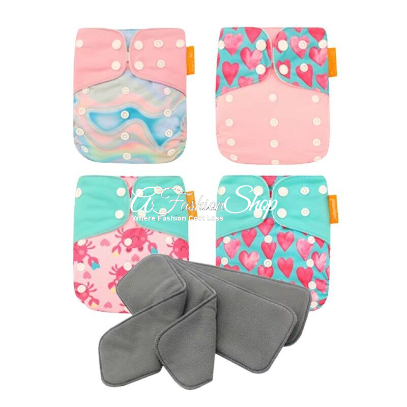 Baby Diaper With Bamboo Inserts Cutie Heart