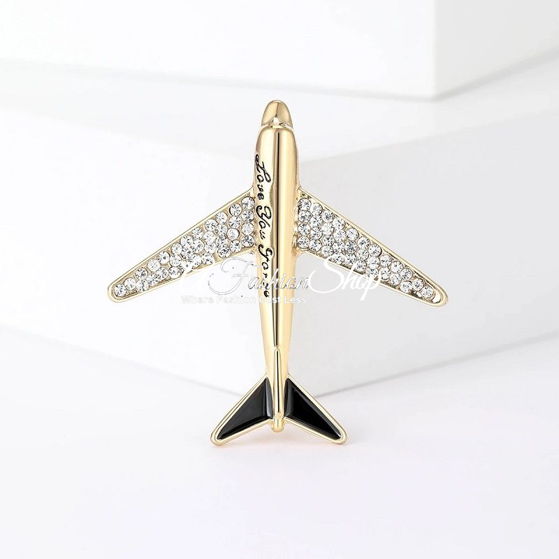 Pin Your Style Airplane Brooch Crystal - Image 4