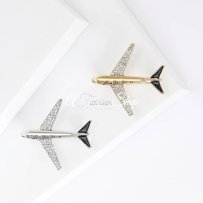 Pin Your Style Airplane Brooch Crystal - Image 3