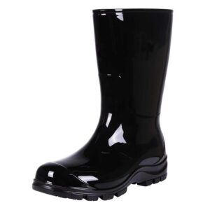 Women's Rubber Boots Platform Knee-High Black Sandal