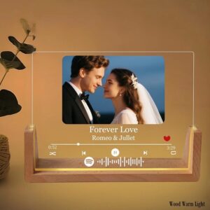 Luminous Love Personalized Spotify Playlist LED Display - Light Wood