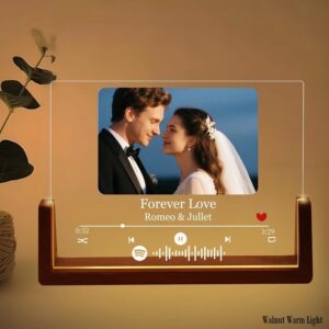 Luminous Love Personalized Spotify Playlist LED Display - Walnut Wood