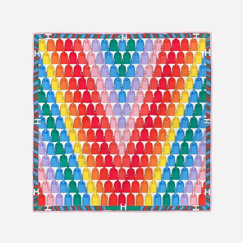Voyage Monogram Luggage Tag Scarf Rainbow