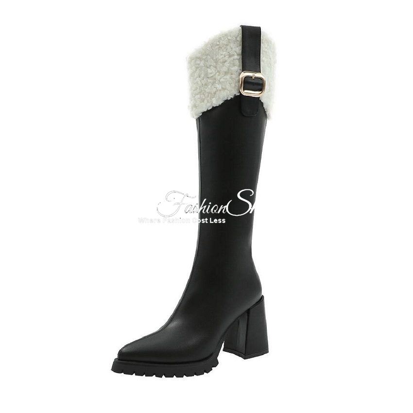 Betty Wool Trimmed Shearling Knee-high Boot - Image 2