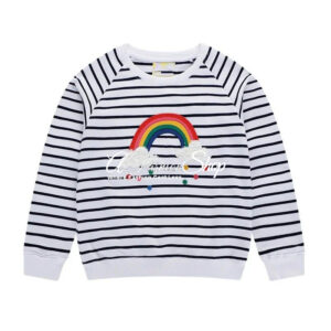 Dorothy Rainbow Sweater Black White Stripes