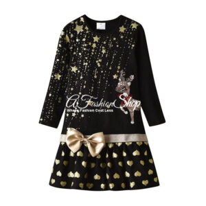 Girls' Couture Gold Dust A-line Christmas Dress