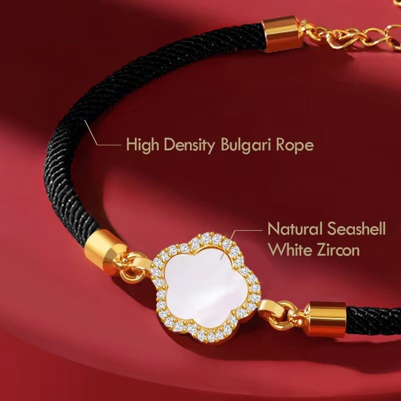 Bulgari Rope Natural Seashell 4Leaf Clover