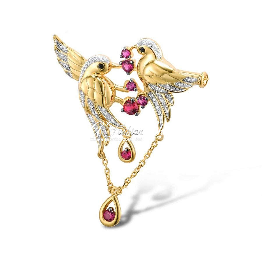 Honey Bee Natural Citrine Animal Brooch - Image 2