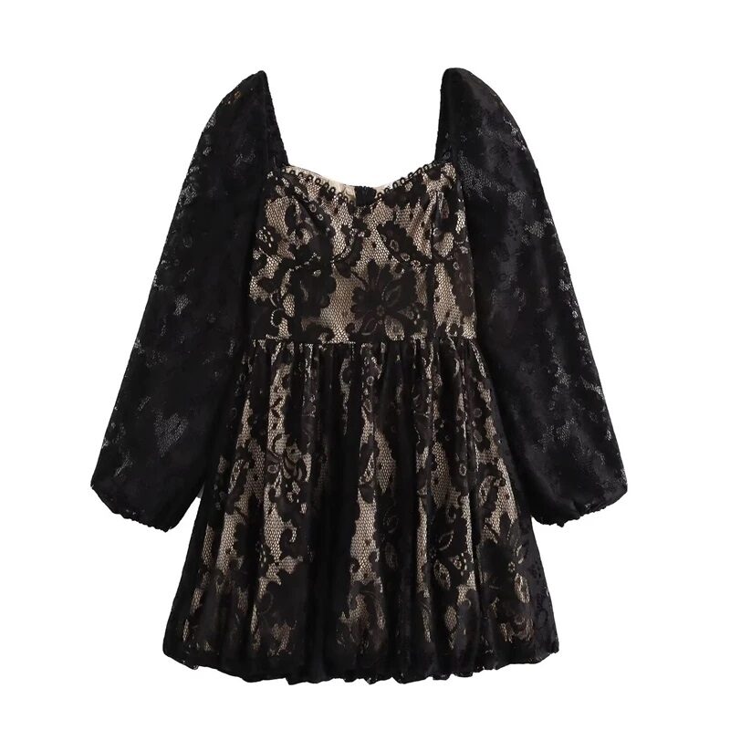 Lolita Black Lace Mini Dress