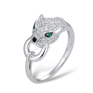 Panther Leopard Ring Green Spinel Eye