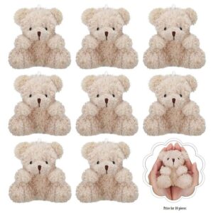 Mini Plushies 4" Keepsake Bears Color Beige (Set of 10)