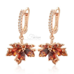 Maple Leaf Rose Gold Drop Earring