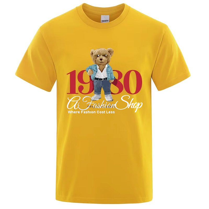 Men's Graphic T-Shirt Bear Style 1980 - Image 19