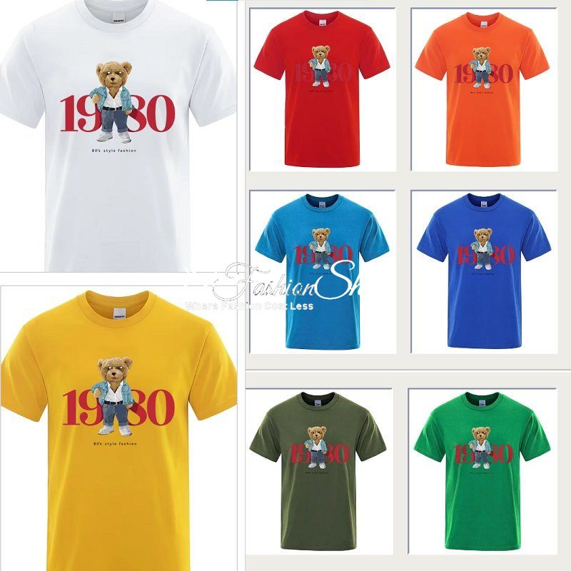 Men’s Graphic T-Shirt Bear Style 1980