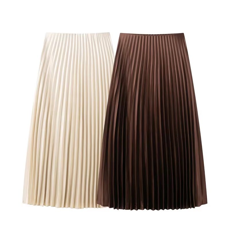 High-Waisted Accordion Pleated Maxi Skirt