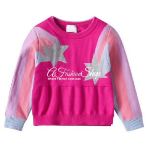 Girls' Star Crewneck Pullover Barbie Pink
