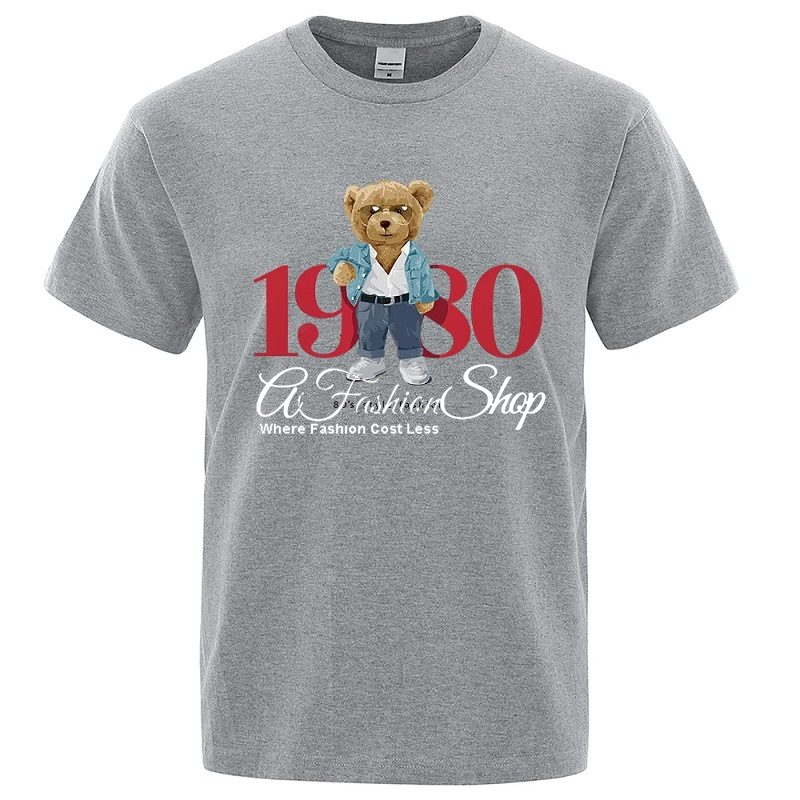 Men's Graphic T-Shirt Bear Style 1980 - Image 4