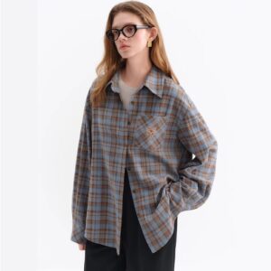 Ruffles Retro Plaid Long Sleeve Shirt