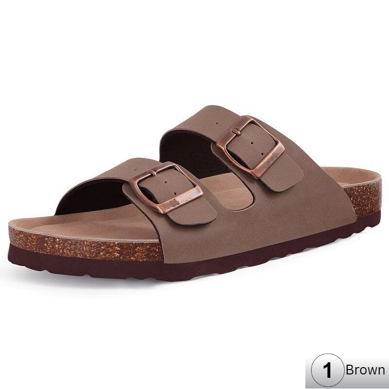 Coastal Classic Dual-Strap Comfort Slide – PVC Brown