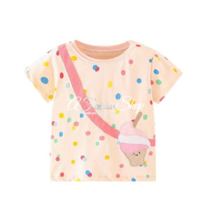 La Rébellion Girl T-Shirt Pink Polkadots