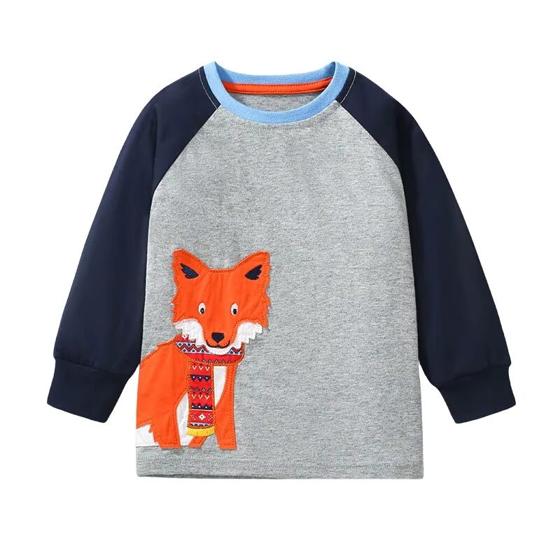 Long Sleeve T-Shirts Red Fox Pattern