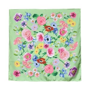 Artisan Illustrative Floral Twill Silk Scarf
